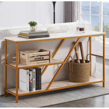 Double Shelf New Console Center Half Table