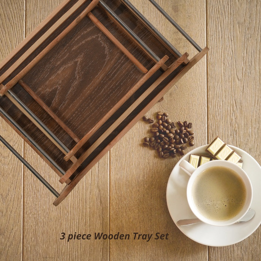 Tray Set 3 Wooden Tray Set