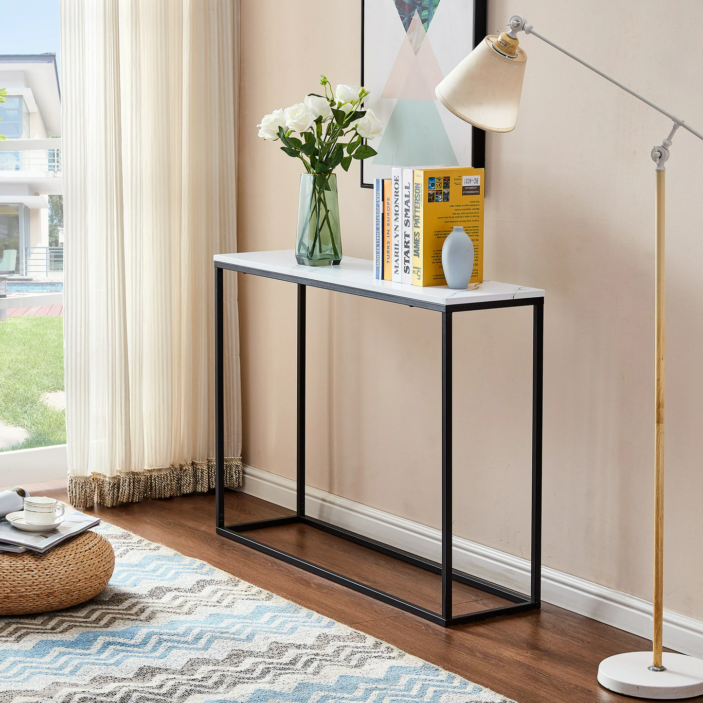 Narrow Console Table for Living Room & Hallway Entryway