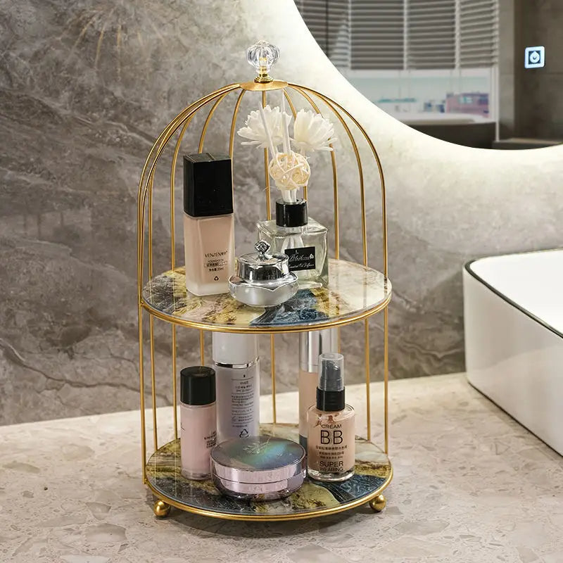 Iron Bird Cage Rack for Lipstick, Perfume & Cosmetics