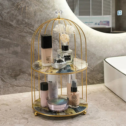 Iron Bird Cage Rack for Lipstick, Perfume & Cosmetics