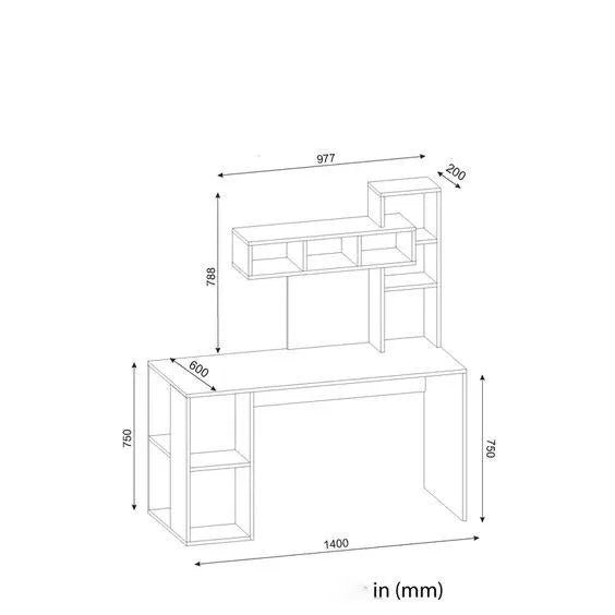 Study Desk with Laptop & Bookshelves - Home Office Desk