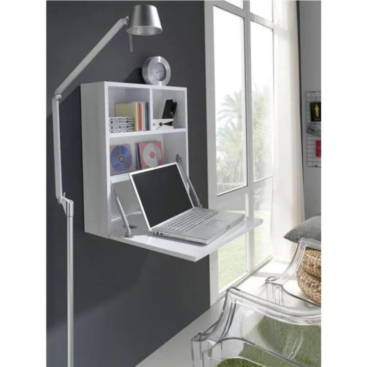 Small-wall mounted folding laptop desk