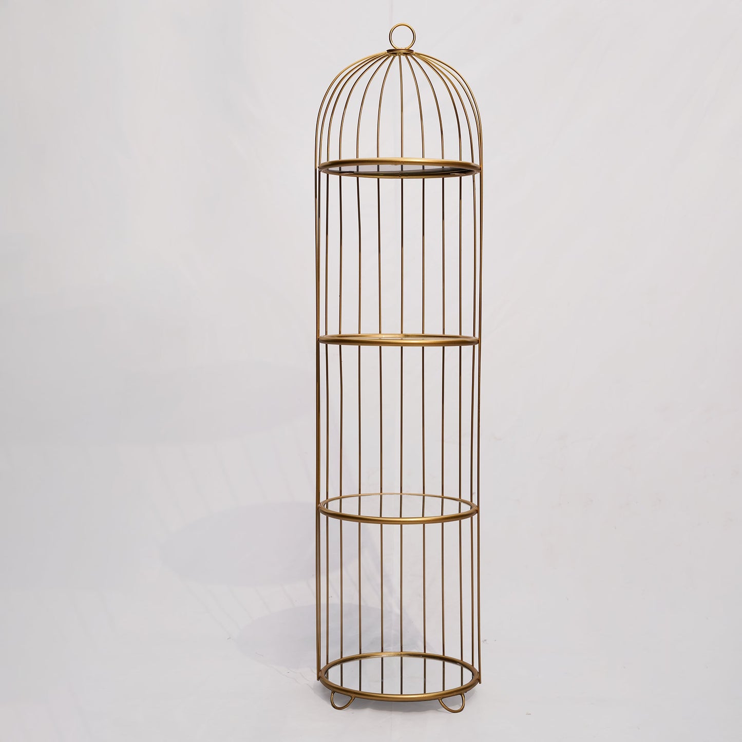 Corner Rack Cage Shape Metal Frame Wooden Shelves Fit Cage