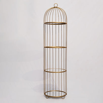 Corner Rack Cage Shape Metal Frame Wooden Shelves Fit Cage