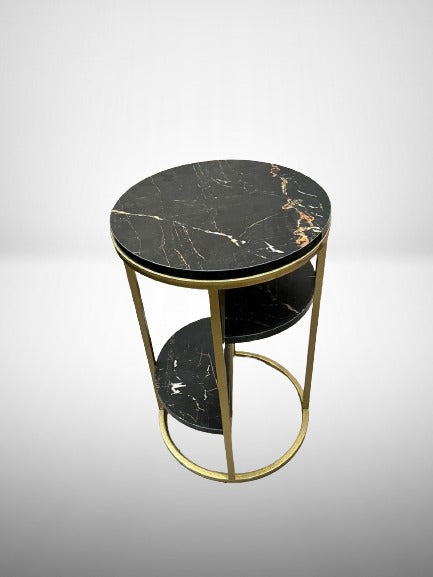 3-Tier Aurora Gold Side Table for Living Room - End Table