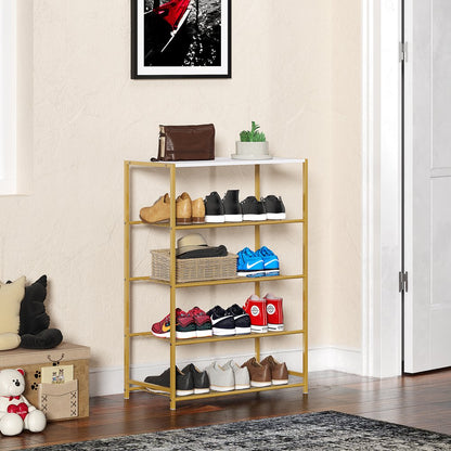 4-5 Tier Metal Shoe Rack - All-Metal Shelf for 3 Pairs