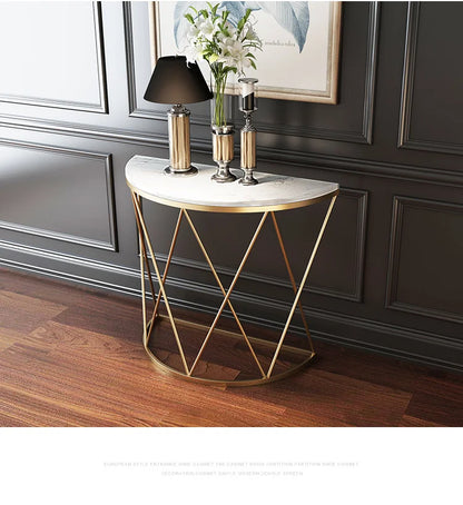 Luxury Metal Round Console Table - Garden & Living Room table