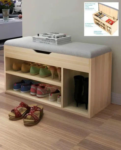 Modern Shoe Storage Bench with Seat Cushion storage stool