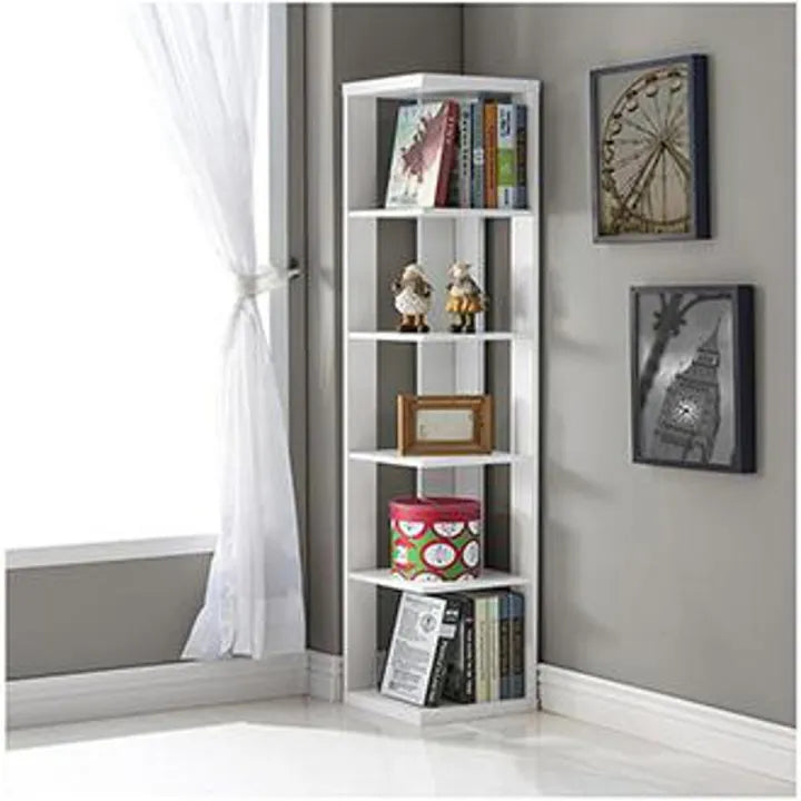 Corner book rack display rack-white