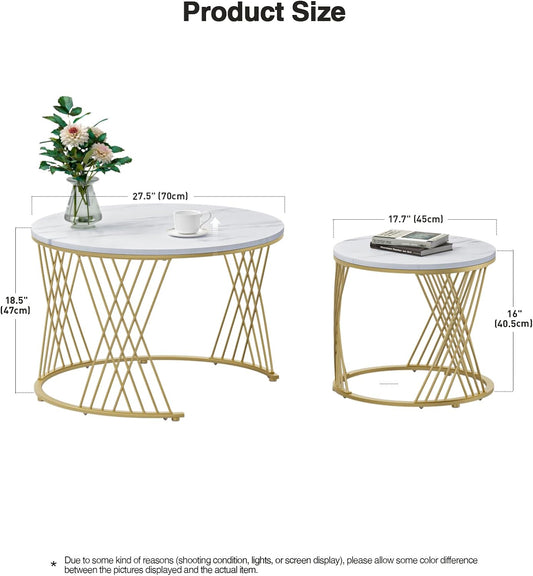 Modern Nesting Coffee Table  Round End Tables