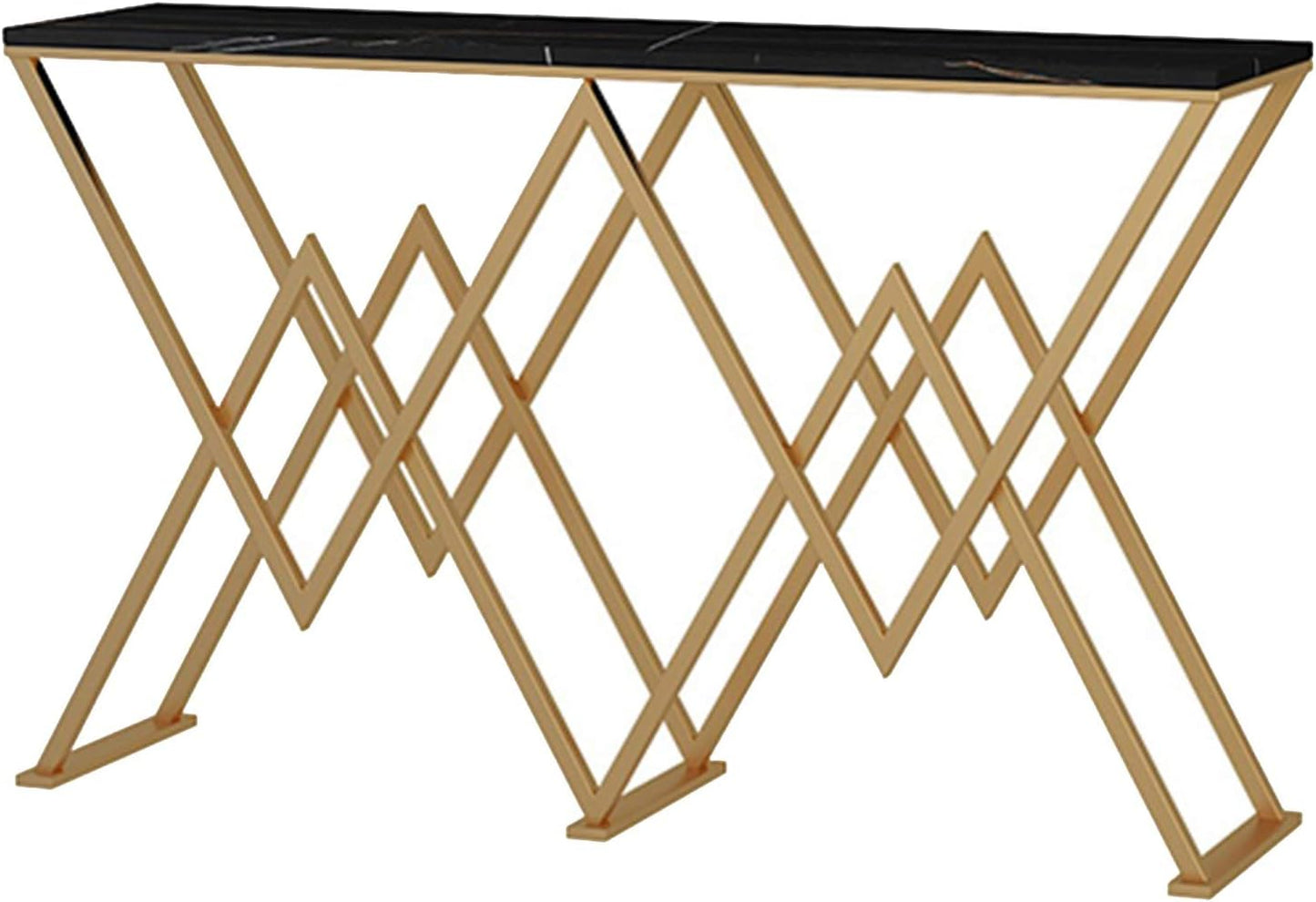 W Model Modern Luxury Console Table with Metal Frame