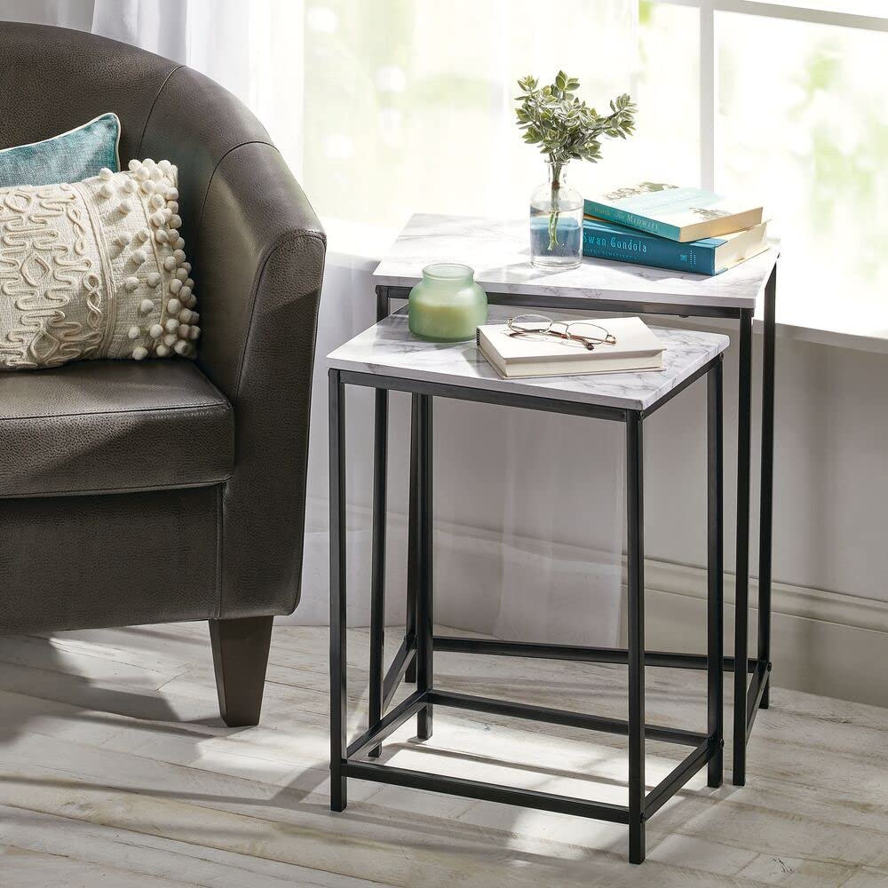 Nesting Side Table - Metal & Wood Design for Living Room