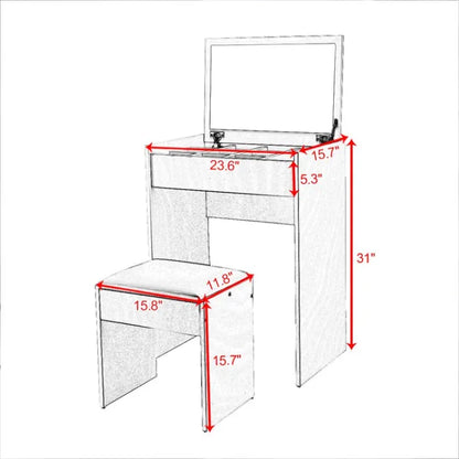 Space Saving Dressing Table With Stool