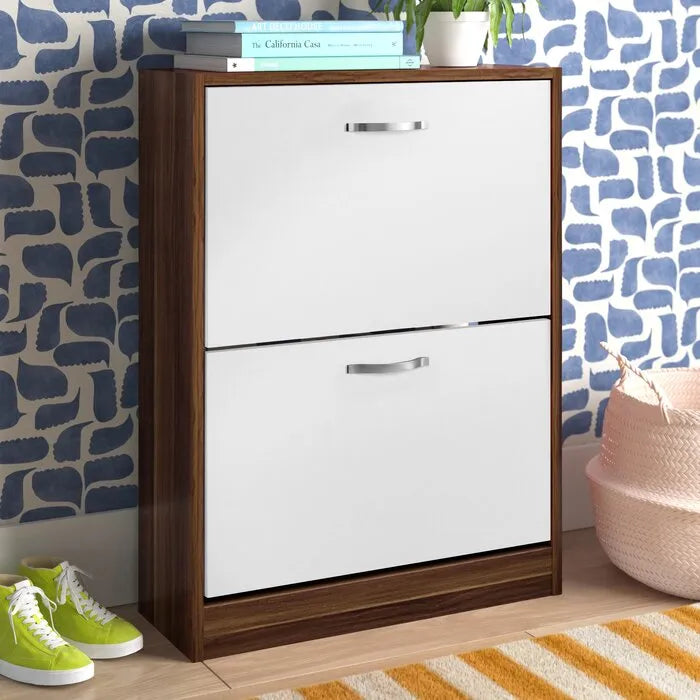 12 Pairs Flip Down Shoes Storage Organizer Space Saving Shoe Cabinet