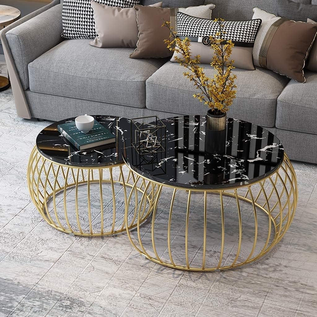 2-Piece Round Coffee Table for Living Room Home Decor