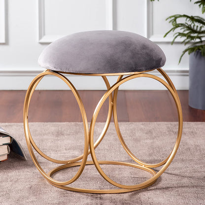 Ottoman Stool for Living Room - Metallic Side Table Décor