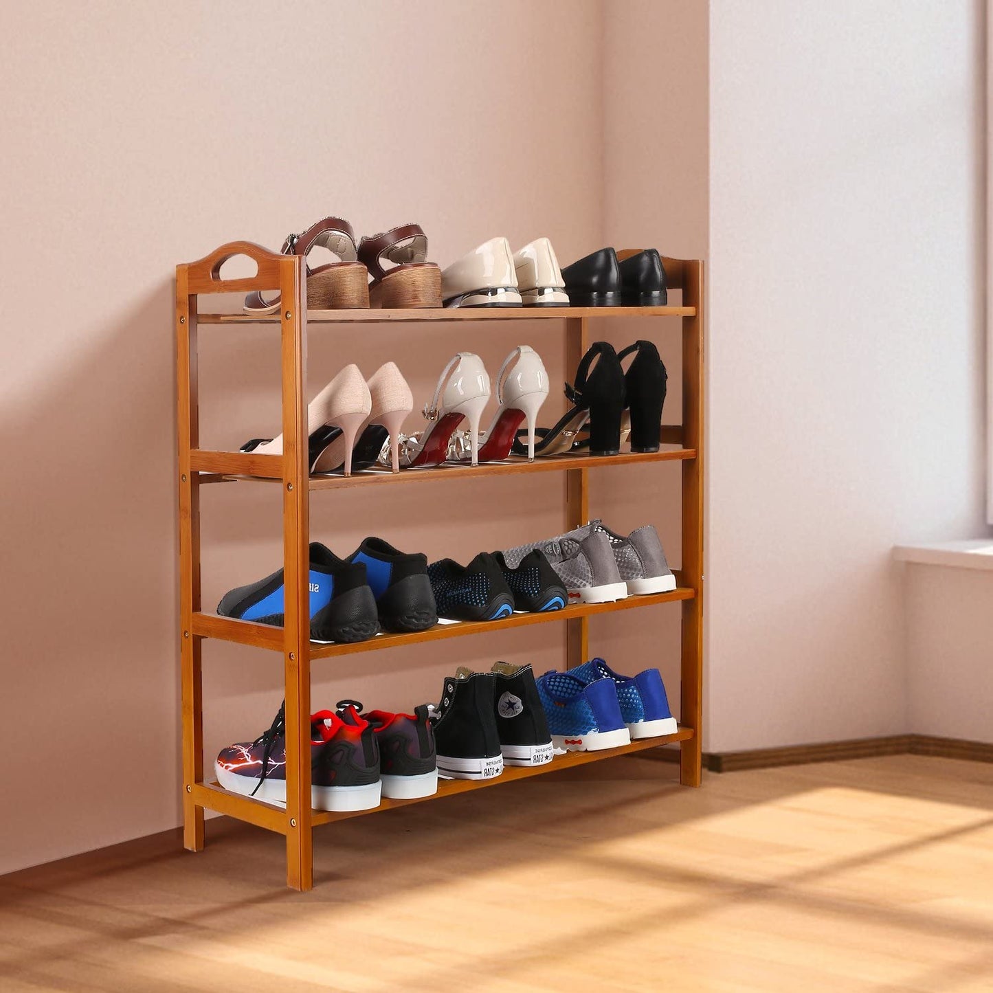 Wood Shoe Rack - 3/4/5 Shelf Multi-Purpose Storage Organizer