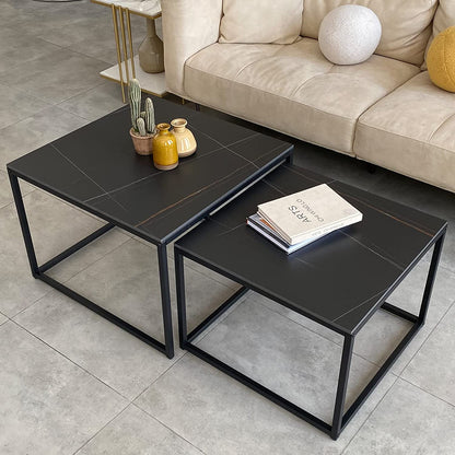 Square Nesting Coffee Table Set for Living Room