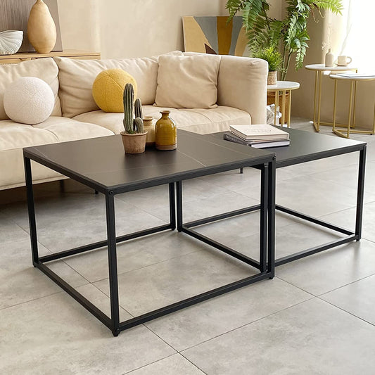 Square Nesting Coffee Table Set for Living Room