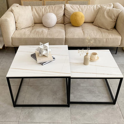 Square Nesting Coffee Table Set for Living Room