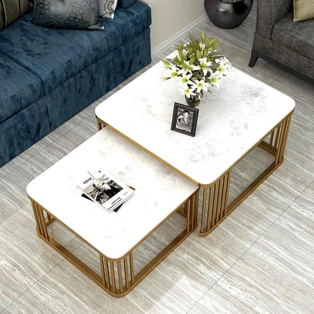 ART Coffee Table Set with Storage & Modern Open Shelf