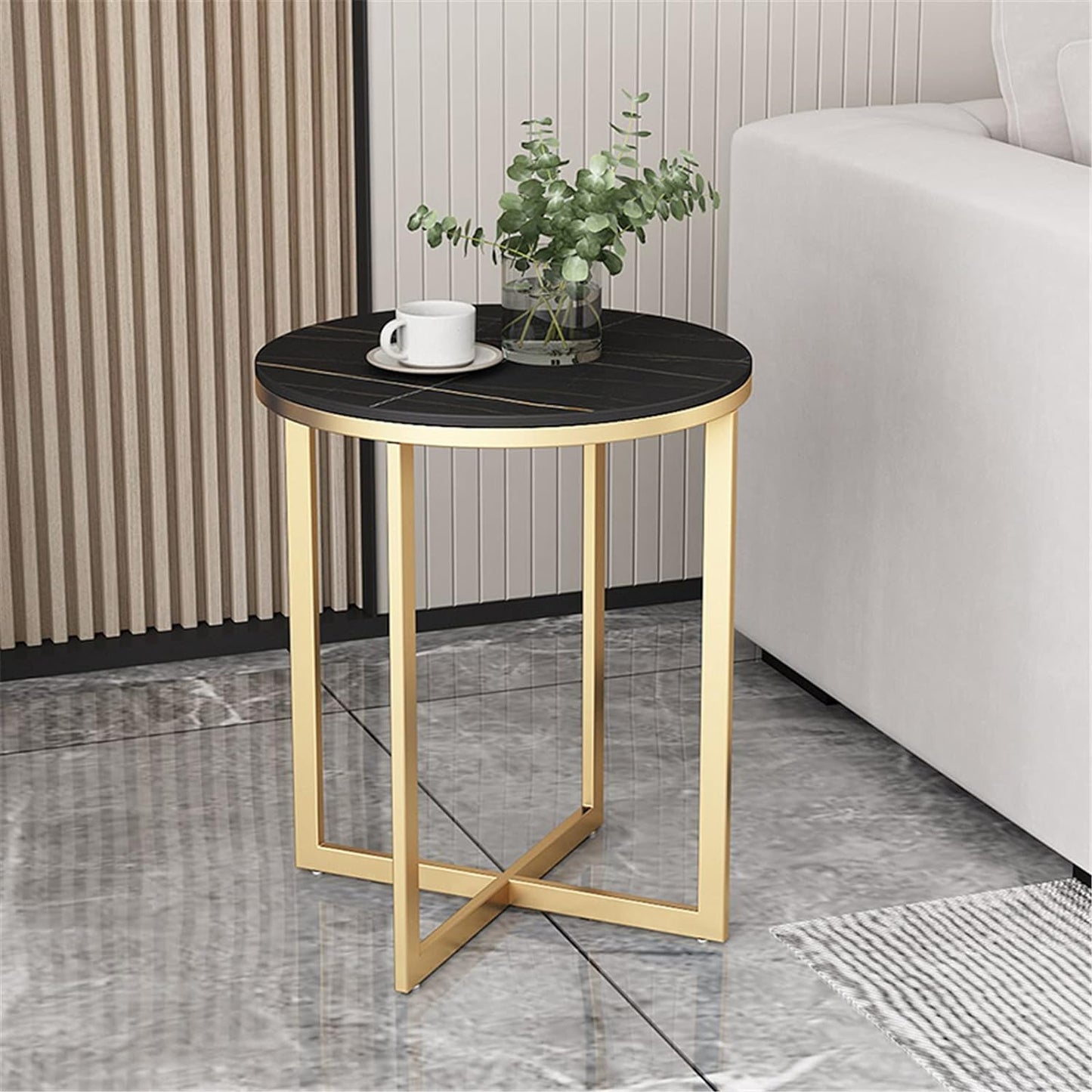 16in Modern Round Living Room Accent Side Table