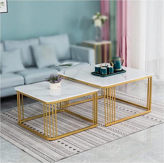 ART Coffee Table Set with Storage & Modern Open Shelf