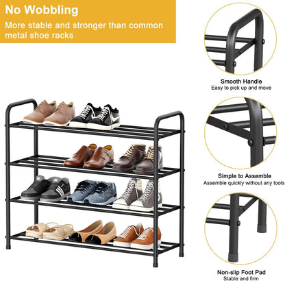 4-Layyer Shoe Rack Metal Iron Pipes