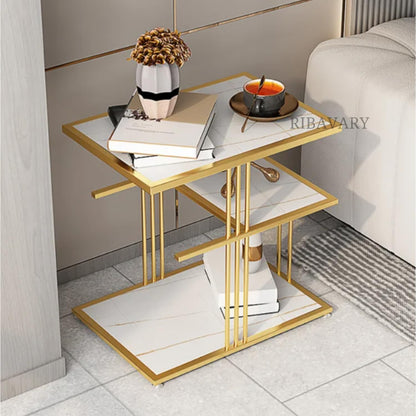 3- Tier Rectangular Metal Coffee Table for Living Room