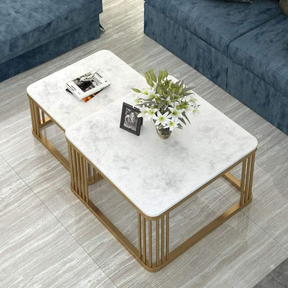 ART Coffee Table Set with Storage & Modern Open Shelf