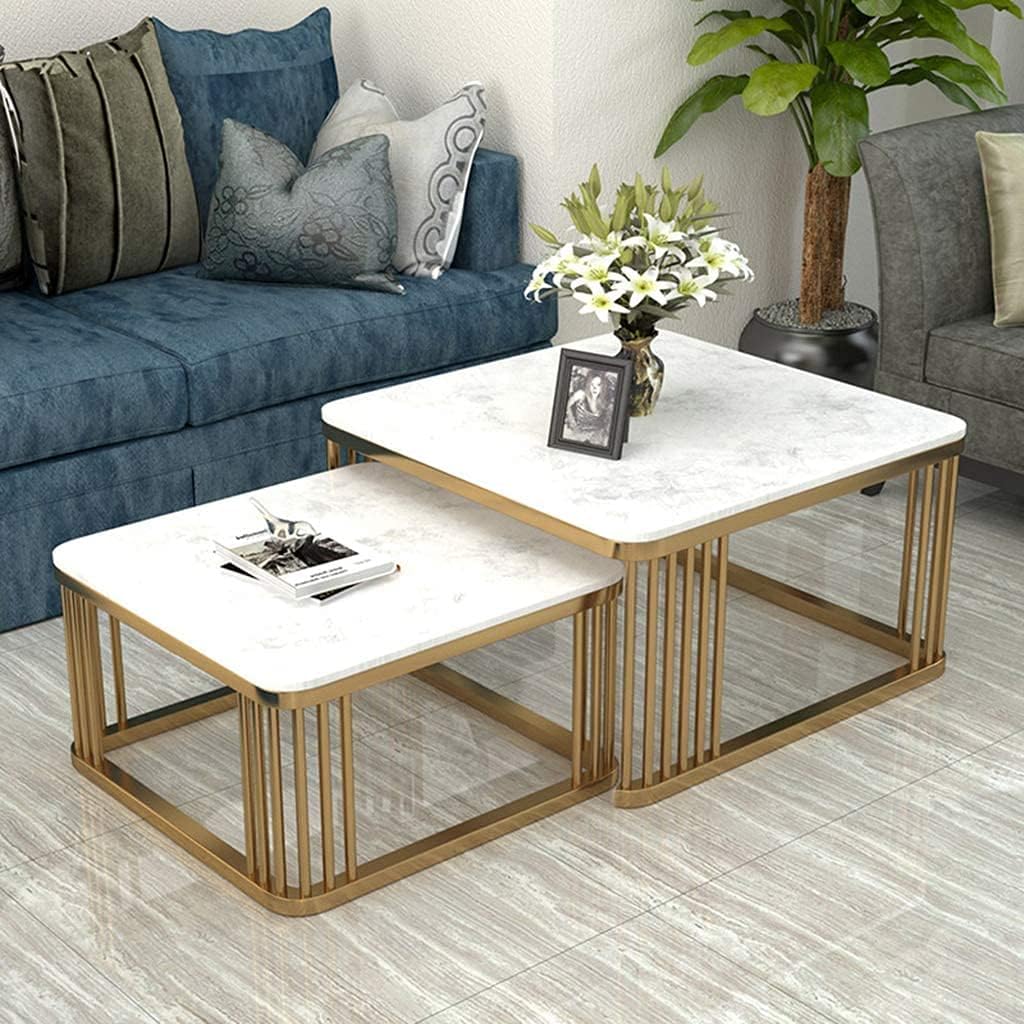 ART Coffee Table Set with Storage & Modern Open Shelf