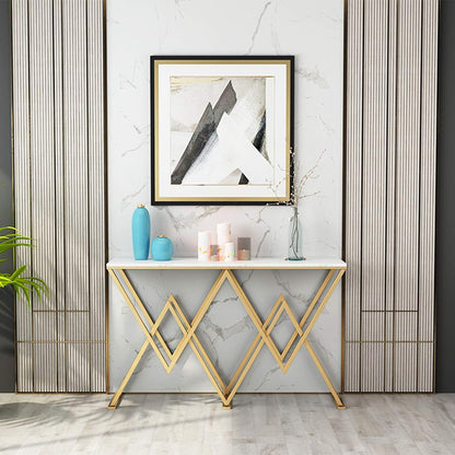 W Model Modern Luxury Console Table with Metal Frame