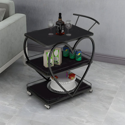 3-Tier Heart Shape Tea Trolley with Wheels - Serving Table