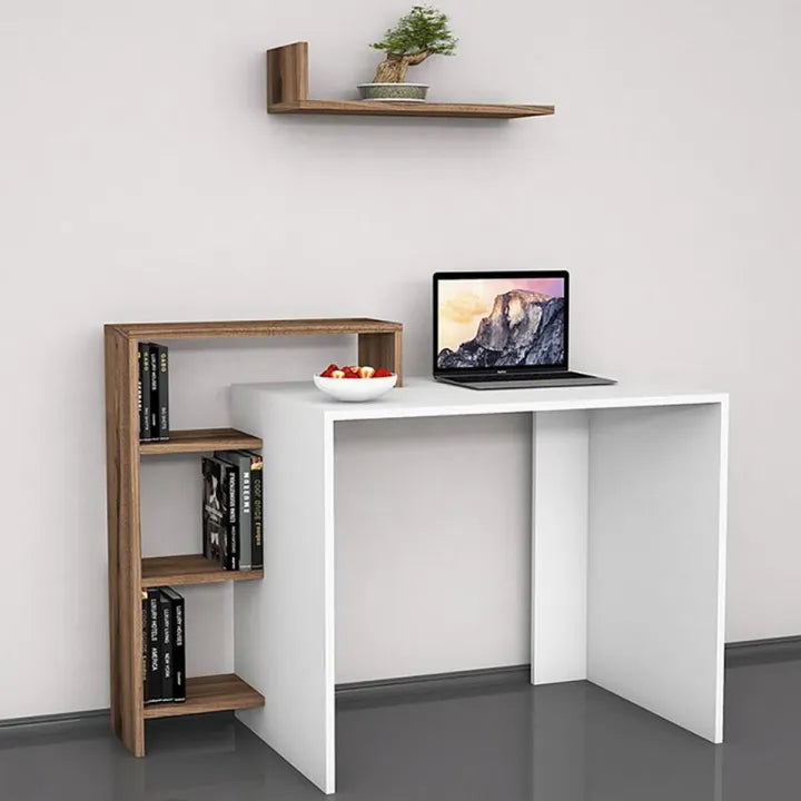 Computer Desk with Wall Shelf