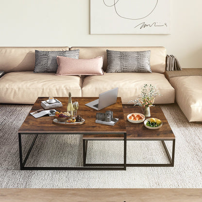 Square Nesting Coffee Table Set for Living Room