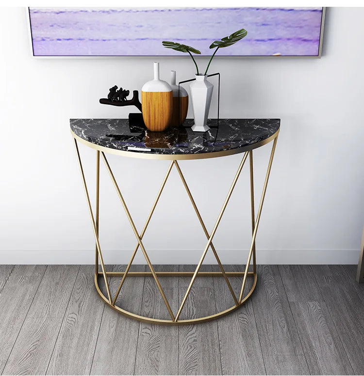 Luxury Metal Round Console Table - Garden & Living Room table