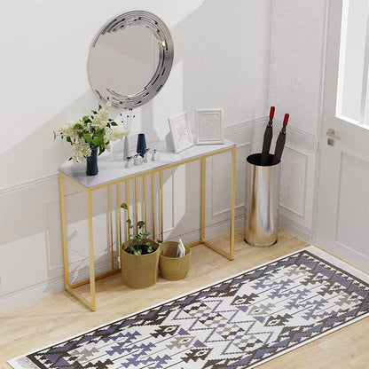 Marble Console Table for Entryway Metal Frame Table