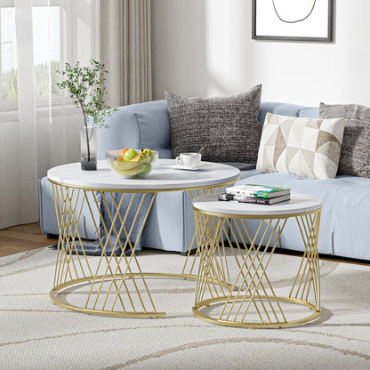 Modern Nesting Coffee Table  Round End Tables