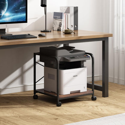 Modern Minimalist Wooden Computer Desk  Multi-Tier Organizer designed to bring both style and practicality into your workspace.