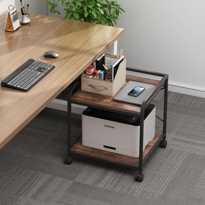Modern Minimalist Wooden Computer Desk  Multi-Tier Organizer designed to bring both style and practicality into your workspace.