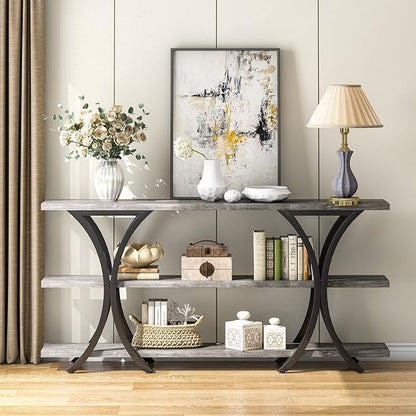 Long Narrow Console Table Sofa Table for Entryway Living Room