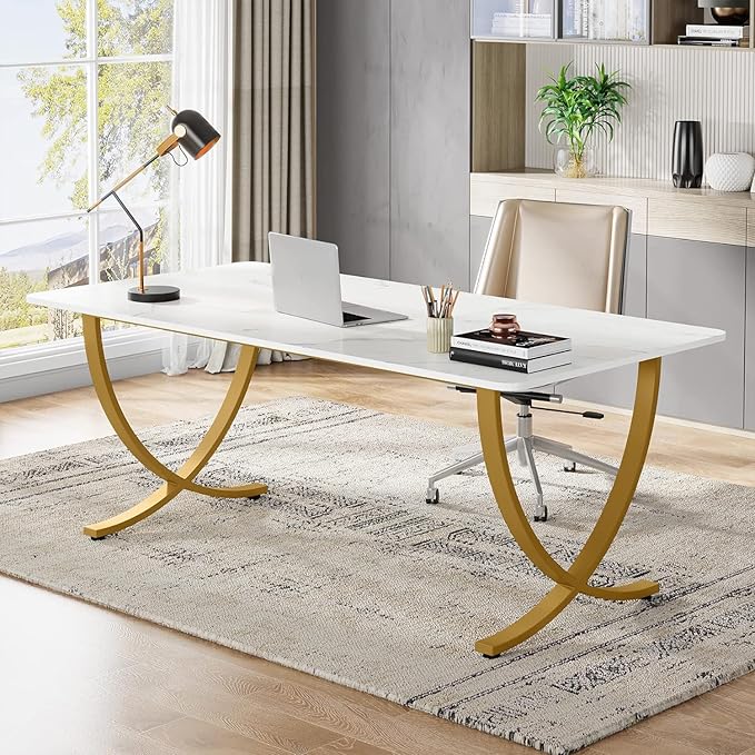 Computer desk features a durable top, stable structure, and modern minimalist design that fits perfectly in offices, study areas, and home setups.