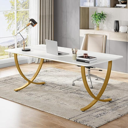 Computer desk features a durable top, stable structure, and modern minimalist design that fits perfectly in offices, study areas, and home setups.