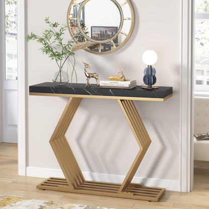 Modern Gold Console Table with White Base by Tribe Designs