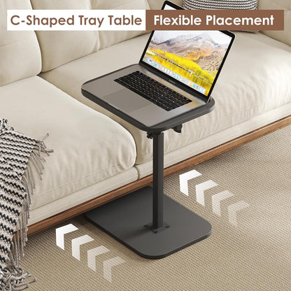 C Shaped Side End Tables for Living Room, Bedroom, Bedside Adjustable Height