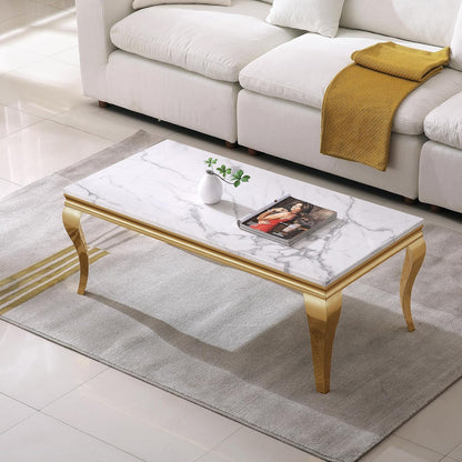 Marble Coffee Table Living Room Luxury Gold Coffee