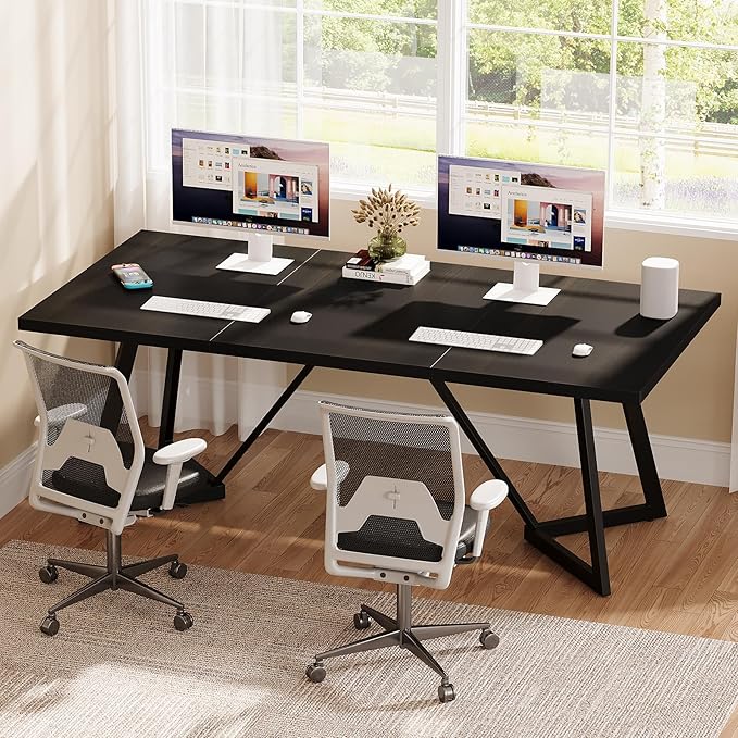Modern minimalist design Computer Desk with elegant wooden finish Perfect for study, work, and professional environments