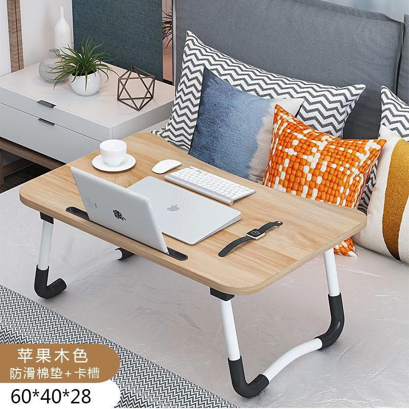 Wooden Folding Laptop Table With Tab and Cup Holder