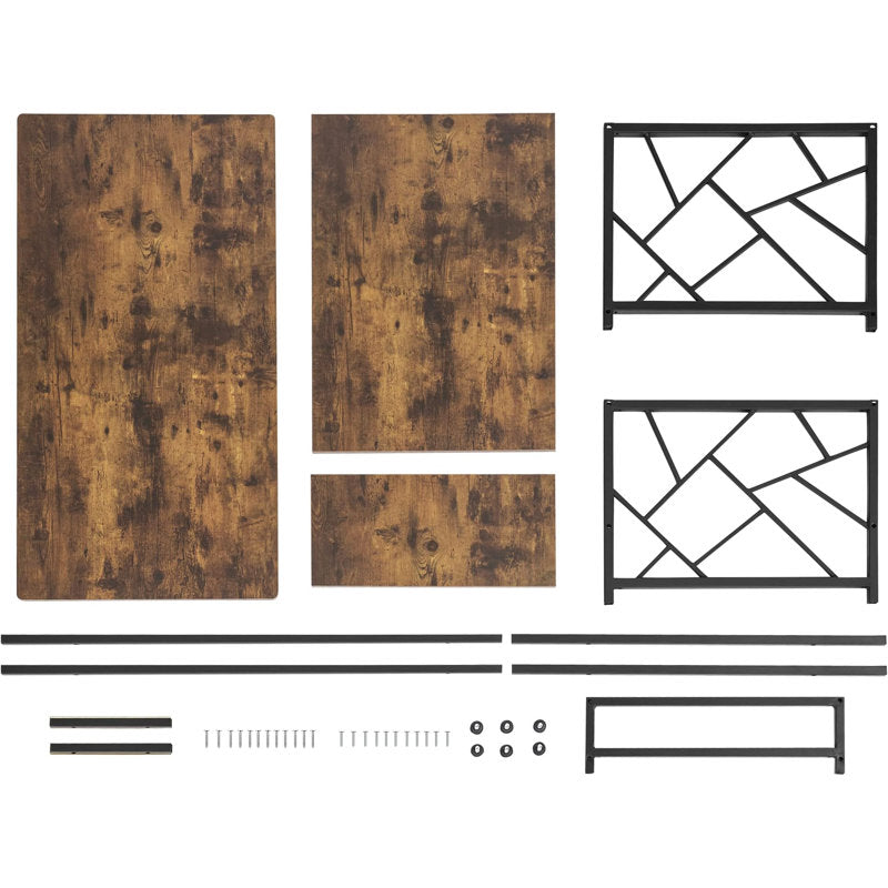 2 tier  Rectangle shape brown marble sheet black iron frame new and modern design center with Storage table for living room